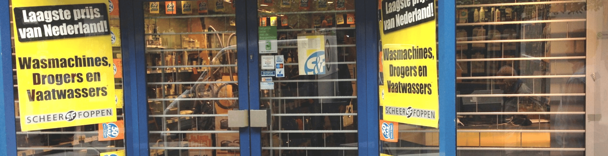 Volet roulant anti-effraction chez le magasin électroménager Scheer & Foppen à Epe