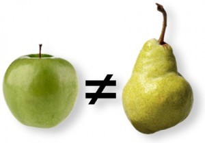 Vergelijk appels met peren